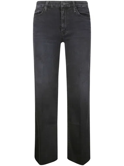 Mother The Roller Fray Denim Wide Jeans In Blue