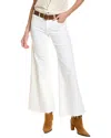 Mother The Hustler Patch Pocket Raw Hem High Waist Ankle Flare Jeans In White
