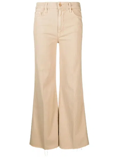 Mother The Roller Fray Flared Jeans In Nude