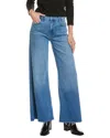 Mother The Roller Fray High-rise Work Hard Play Hard Wide Leg Jean In Blue