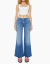 Mother High-waisted Wide Leg Jeans In Work Hard Play Hard In Blue