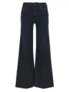 Mother Flared The Roller Fray Jeans In Blublack