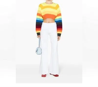 Mother The Roller Fray Jeans In White In Multi