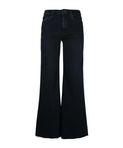 Mother The Roller Fray Straight Leg Jeans In Black