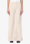 Mother Wide Jeans The Roller Fray Beige In Beige