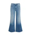 Mother The Roller High Rise Wide Leg Jeans In Riding The Cliffside In Blue