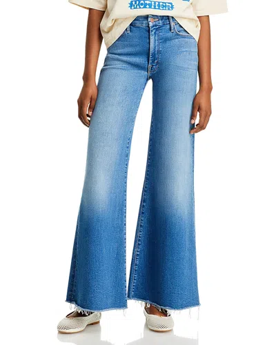 Mother The Roller High Rise Wide Leg Jeans In Work Hard In Work Hard Play Hard