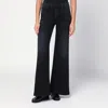 Mother Black Stretch Denim The Roller Jeans In Black
