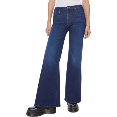 Mother The Roller Sneak High Waist Flare Jeans In Blue
