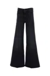 Mother Black Stretch Denim The Roller Jeans In Black