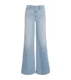 Mother The Roller Sneak Wide Legs Jeans In Blue