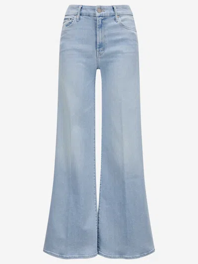 Mother The Roller Sneak Jeans In Stretch Cotton Blend In Blue