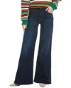 Mother The Hustler Roller Sneak High Rise Wide Leg Jeans In Karaoke In Kyoto In Blue