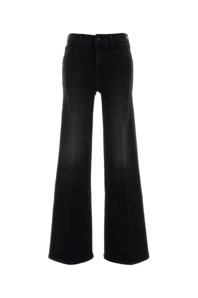 Mother The Roller Sneak Stretch Denim Jeans In Black