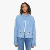 Mother The Roomie Double Frenchie Crop Fray Soulstice Shirt In Blue