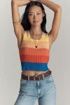 Mother Round Neck Rib Tank Top In Over The Horizon