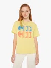 MOTHER THE ROWDY COOL COOL T-SHIRT IN YELLOW - SIZE MEDIUM