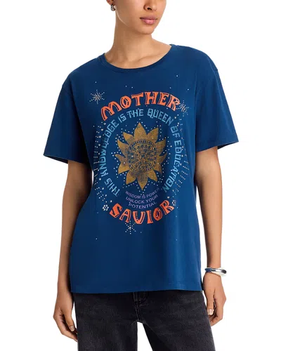 Mother The Rowdy Embellished Tee In Blue