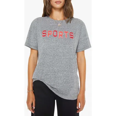 Mother The Rowdy Embroidered T-shirt In Gray
