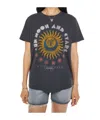 Mother The Rowdy Embellished Graphic T-shirt In Faded Black