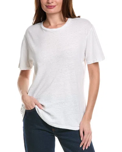 Mother The Rowdy Linen-blend T-shirt In White