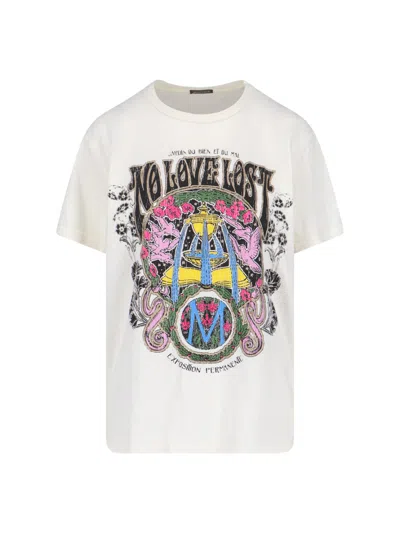 Mother Womens No Love Lost The Rowdy Printed Cotton-jersey T-shirt In White