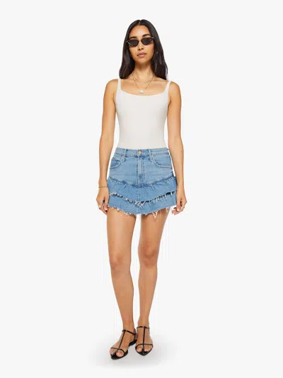 Mother The Ruffle My Feathers Mini Fray Chaos Came Knocking Skirt In Blue