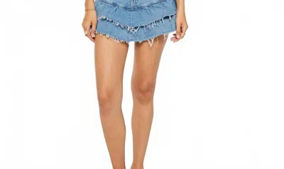 Mother The Ruffle My Feathers Mini Skirt In Chaos Came Knocking In Blue