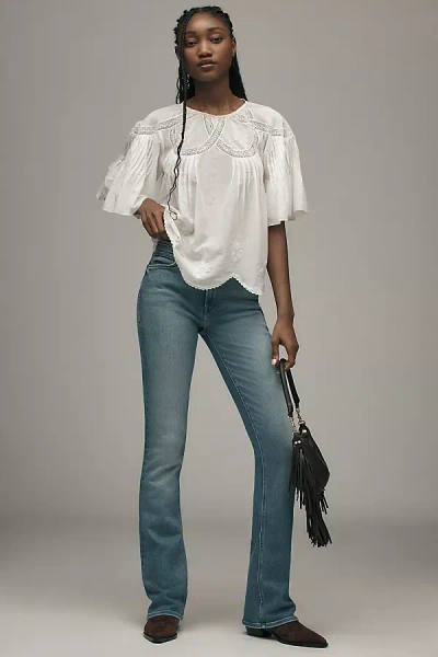 Mother The Runaway Mid-rise Bootcut Jeans In Blue