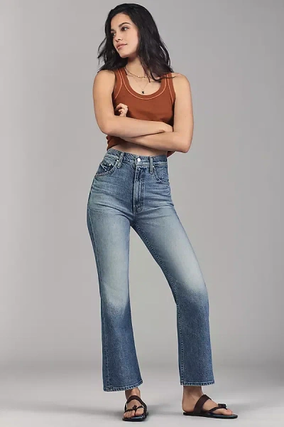 Mother The Scooter High-rise Bootcut Ankle Jeans In Blue