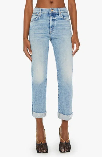Mother The Scrapper High Waist Frayed Cuff Ankle Jeans In Sneak Peak