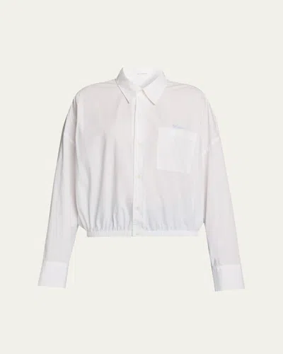Mother The Scrunchie Frenchie Cropped Button-front Shirt In White