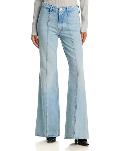 Mother The Seamed Doozy Heel High Rise Flare Leg Jeans In Out Of This World In Blue