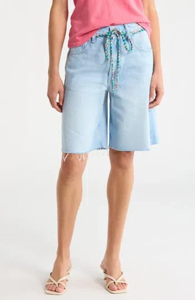 Mother The Shoelace Fun Dip Frayed Shorts In White