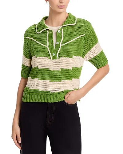 Mother The Short Sleeve Racquette Sweater In Multi