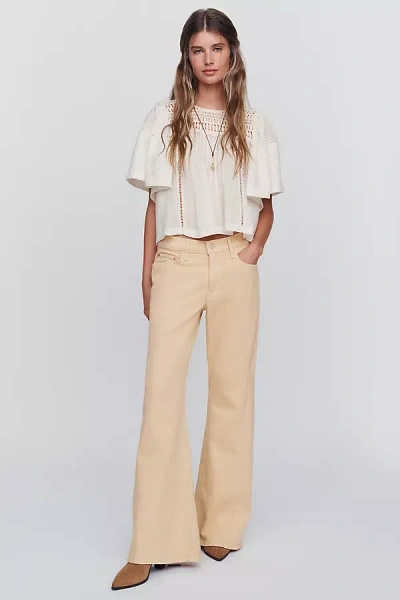Mother The Sidestepper Twist Mid-rise Flare Jeans In Beige