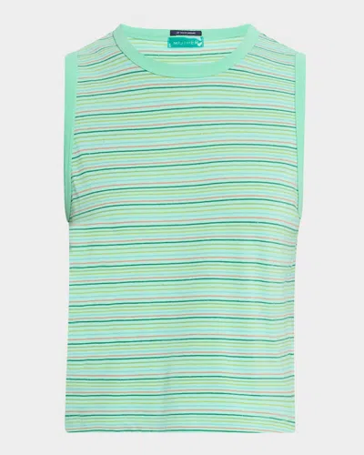 Mother The Silent Type Binding Muscle Tee In Summer Green