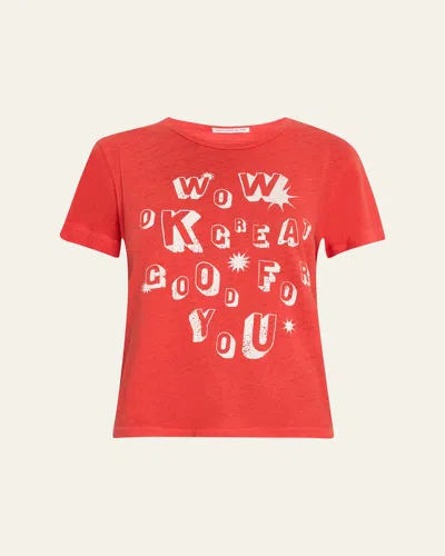Mother The Sinful Graphic Crewneck Tee In Red