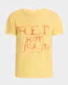 Mother The Sinful Graphic Crewneck Tee In Red Hot Mama