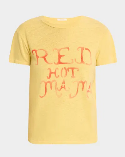 Mother The Sinful Graphic Crewneck Tee In Red Hot Mama