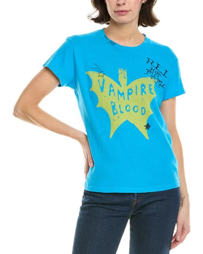 Mother The Sinful Linen-blend T-shirt In Blue