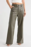Mother The Sk8er Prep Sneak Faux Leather Pants In Green