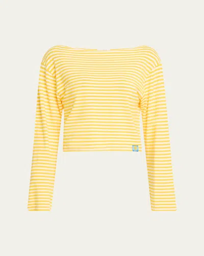 Mother The Skipper Bell Striped Top In School Daze Nat And Freesia