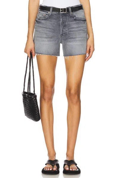 Mother The Skipper Raw-cut Hem Short In Lets Ride In Gray