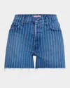 Mother The Skipper Short N Long Fray Denim Shorts In Sunglass Strolling
