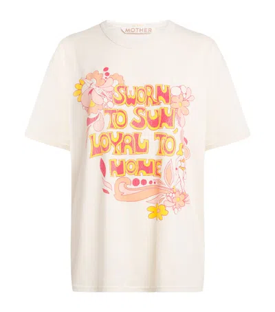 Mother Womens Sworn To The Sun The Sleepover Cotton T-shirt In White