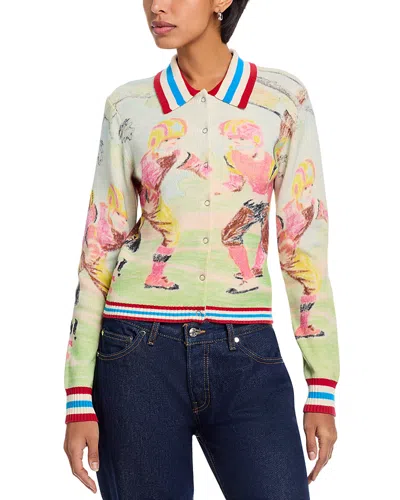 Mother The Slim Raquette Cardigan In Multi