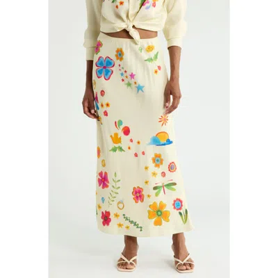 Mother The Slip Through Your Fingers Satin Bias Skirt In Neutral