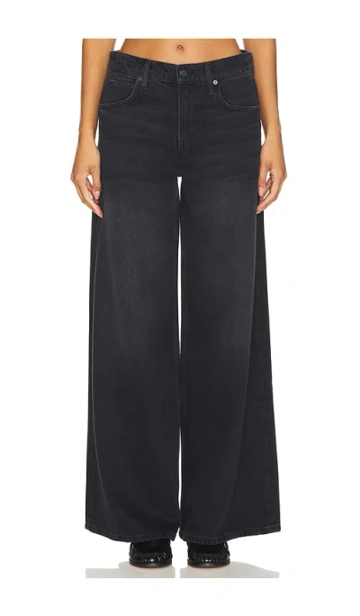 Mother The Slung Sugar Cone Sneak Jeans In Black