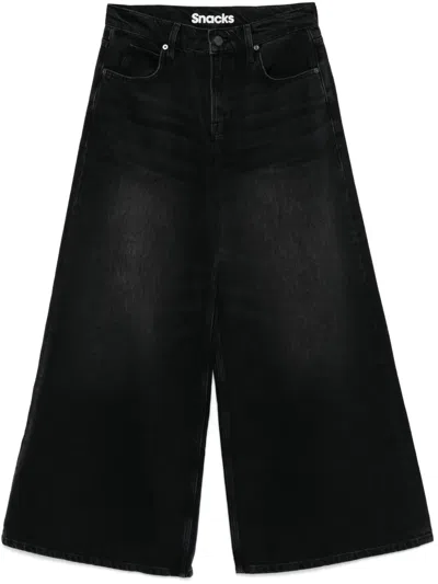 Mother The Slung Sugar Cone Sneak Jeans In Schwarz